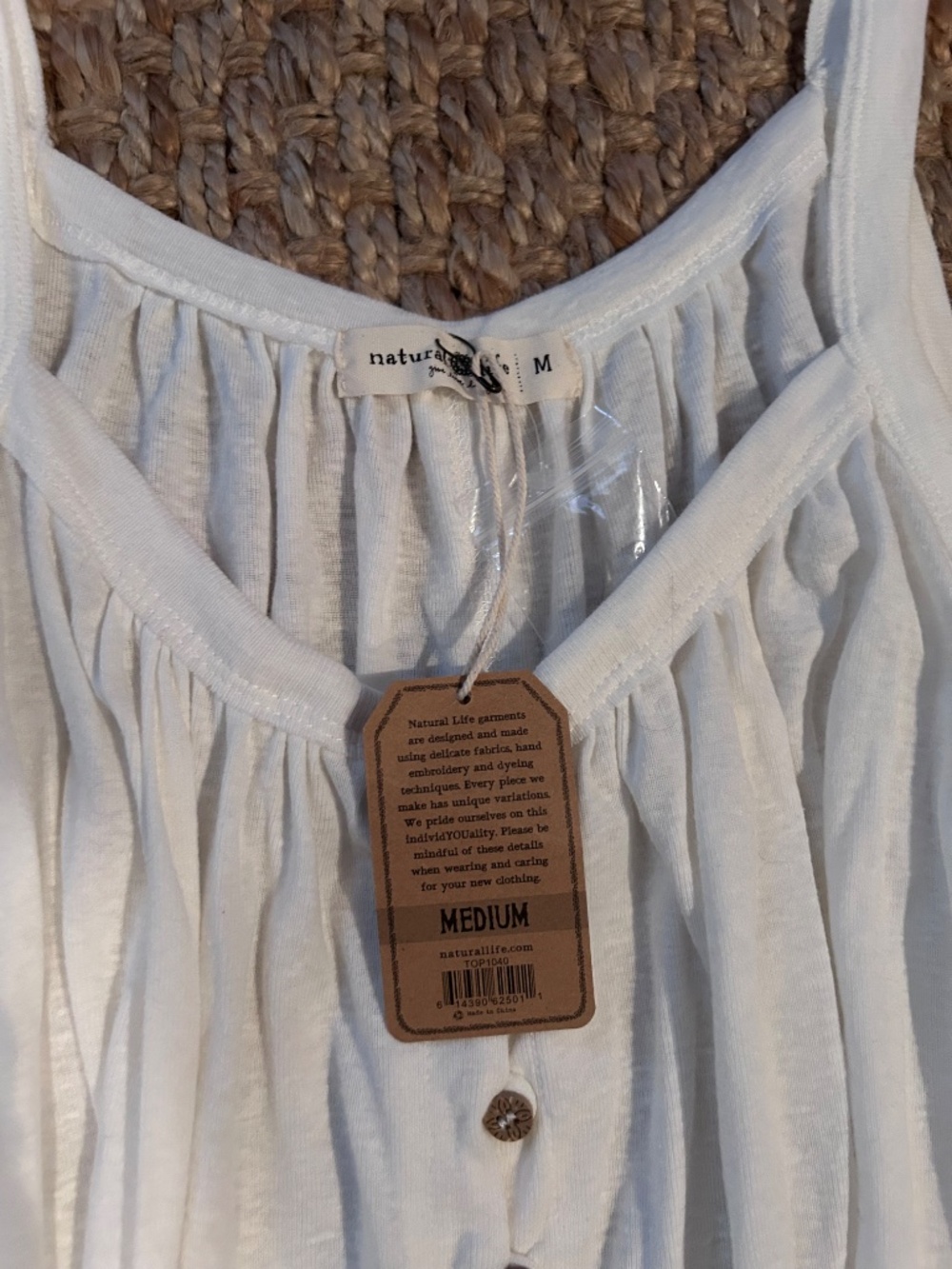 Natural Life Tank Top Flowy Off-white - Medium NWT - Picture 2 of 2